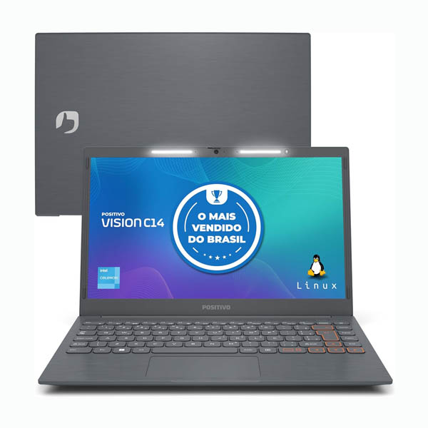Notebook Positivo Vision C14 Lumina BAR Celeron, 8GB 128GB eMMC, Tela 14
